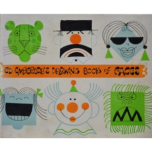 Ed Emberley’s Drawing Book of Faces by Author and Illustrator Ed Emberley, 1975, First Edition, Vintage Children&#39;s Book