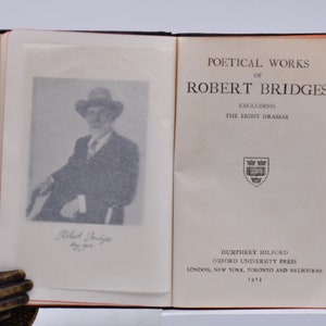 Poetical Works of Robert Bridges Excluding The Eight Dramas, Antique 1913 Poetry Book image 9