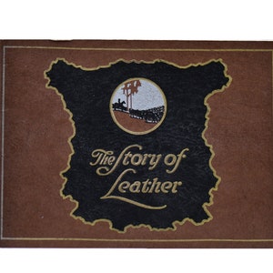 Broschyr från läderindustrin i vintagestil: Läderets historia, 1949