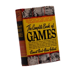 The Complete Book of Games, de Clement Wood e Gloria Goddard, 1940, segunda edição, livro vintage ilustrado