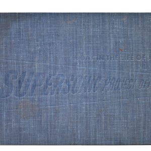Può includere: Un libro blu con il titolo "A Day in the Life of a Supersonic Project Officer" impresso sulla copertina. Il libro ha un aspetto strutturato e una forma rettangolare.