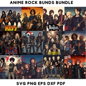 Anime Rock Band SVG Bundle: Cricut & Silhouette Clipart (Digital Download)