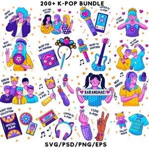 K-Pop SVG Bundle | Fan Art Designs for Cricut & Silhouette | Music Lover Graphics | Fandom Crafts | DIY Merch | Digital Download Files