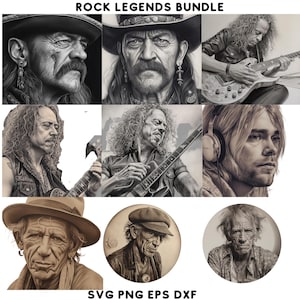 Rock Legend SVG Bundle: Iconic Music Designs (Digital Download)