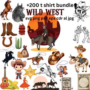 Wild West 200 SVG Bundle - Western Graphic Elements for Cricut & Silhouette | Instant Download