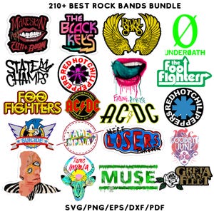 210+ Rock Band PNG Bundle | Heavy Metal Designs | Rock and Roll Graphics | Digital Download for T-Shirts & Merchandise