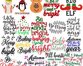 Pacchetto SVG di oltre 500 immagini natalizie: design per le feste (download digitale)