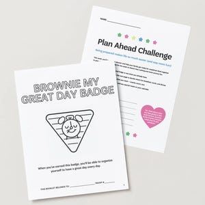 My Great Day Girl Scout Brownie Abzeichen Aktivitätspaket | Druckbare Arbeitsblätter & Malseiten