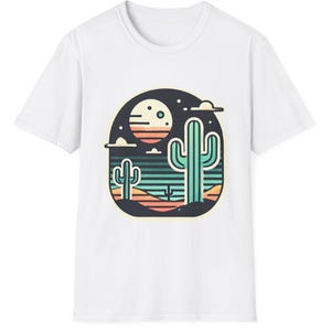 Minimalist Cactus T-Shirt: Desert Scene Graphic Tee