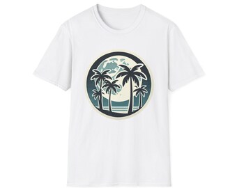 Minimalist Beach Palm Trees T-Shirt, Summer Tee, Tropical Shirt, Nature Lover Gift, Vacation Apparel