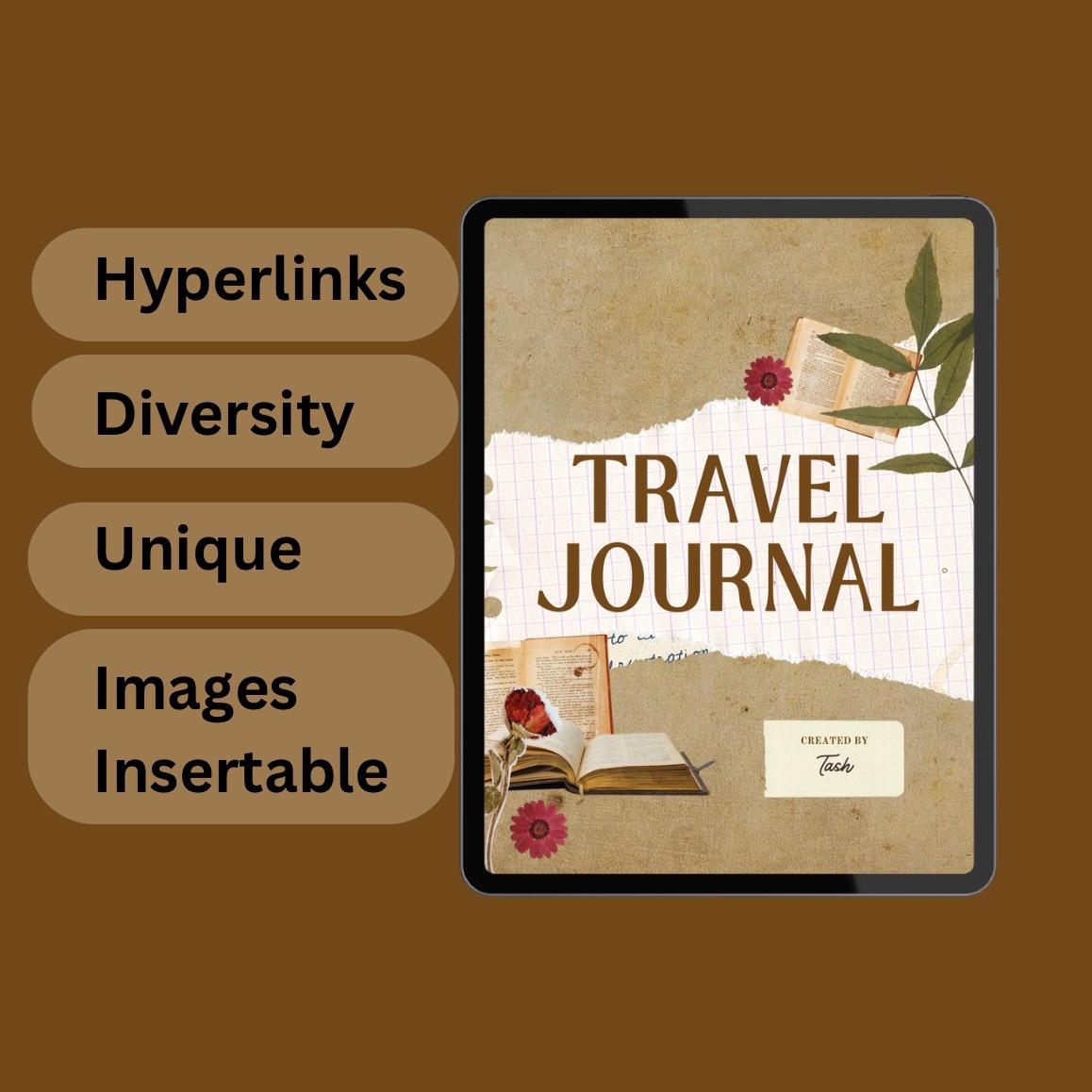 Digital Travel Journal for iPad | Hyperlinked Travel Planner PDF | Vacation Diary, Itinerary & Budget Tracker | GoodNotes Journal