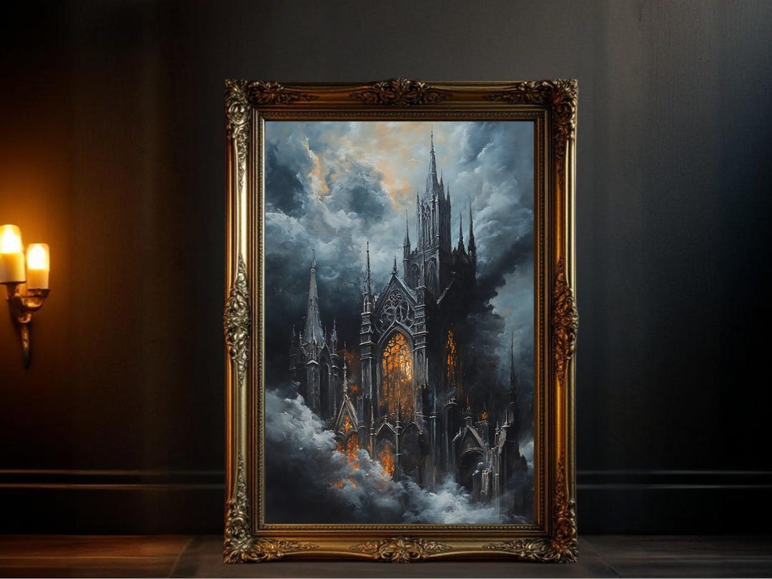 Gothic Castle Wall Art, Fantasy Gothic Church Art, Dark Gothic ...