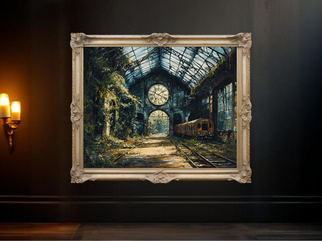 vintage-train-station-wall-art-old-railway-clock-print-abandoned