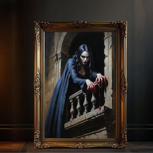 Gothic Vampire Wall Art, Gothic Wall Decor, Vampire Artwork, Spooky Wall Art, Gothic Home Decor, Dark Art Print, Halloween Wall Art