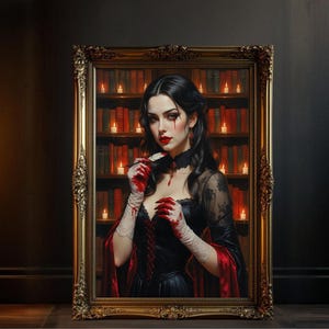 Gothic Vampire Wall Art, Halloween Decor, Dark Fantasy Print, Spooky Room Decoration, Horror Art Poster, Creepy Gothic Artwork