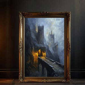 Schloss, mysteriöses Schloss, Fantasy Schloss, Kunstschloss Kunstdruck, Schloss Szene, gruselige Schloss Malerei