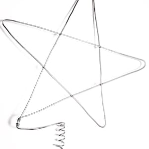 Giant 18" Silver Star Tree Topper - classic metal handmade oversized star tree topper - Christmas star