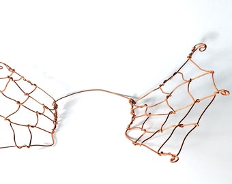 Spider web collar - copper - wire spider web costume collar