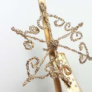 Gold & Silver Snowflake  Mini Tree Topper - handmade tree topper - Christmas snowflake - snowflake decoration - 112317mt