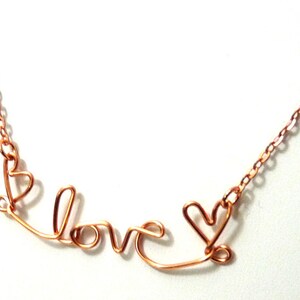 a Lil Love Necklace with hearts- copper