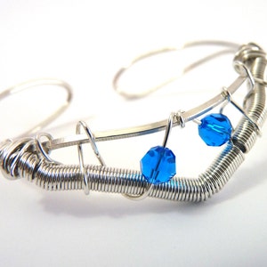 Sapphire Blue Sparkling Sterling silver Triangle Bracelet Cuff image 1