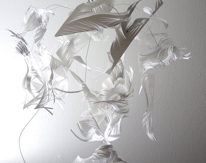 Flock Cut Paper Hanging Sculpture - Etsy