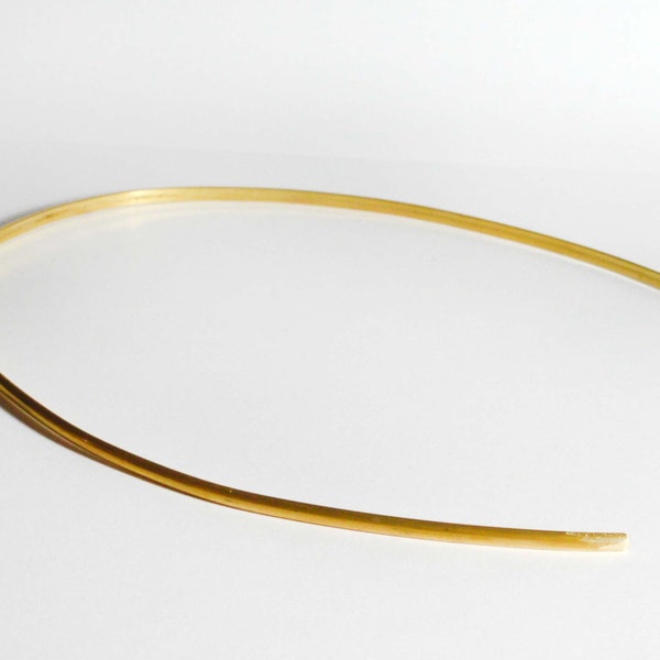 Simple Golden Circlet- Golden Crown for costume and wedding - brass no loops - flat back