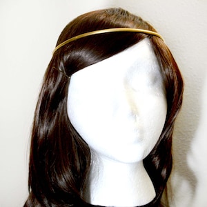 Simple Golden Crown- Golden Circlet for wedding or costume- brass with loops, flat back