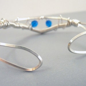 Sapphire Blue Sparkling Sterling silver Triangle Bracelet Cuff image 3