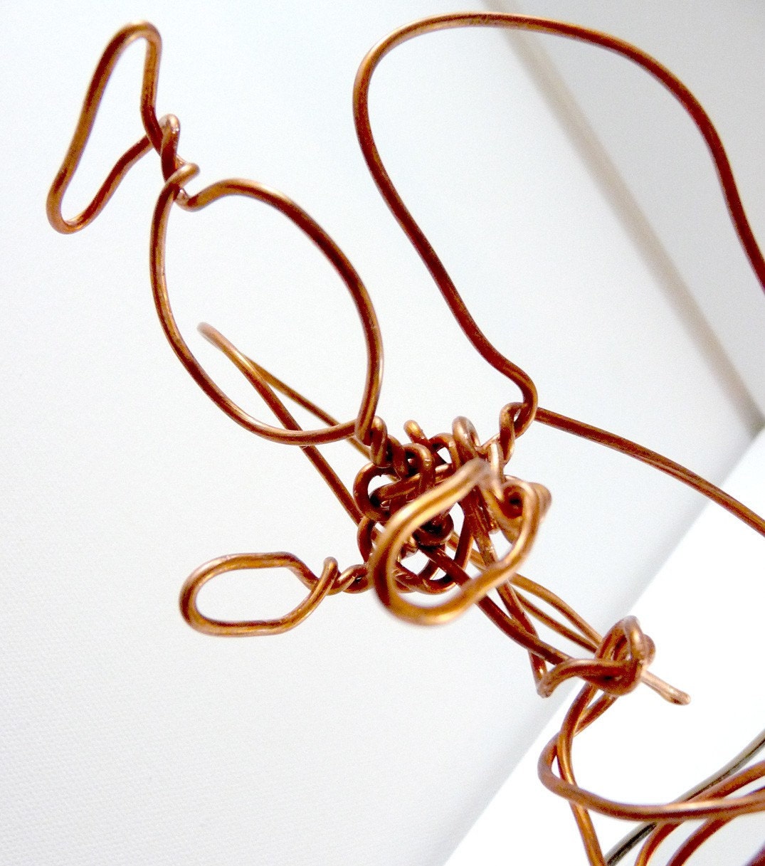 Copper Angel Medium Large Wire Angel Rustic Copper Angel for Decoration