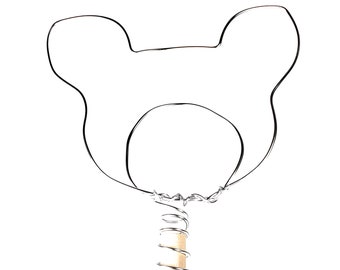Silver Pig Tree Topper - silver Tree Topper - handmade pig or cow wire tree topper -111422Q