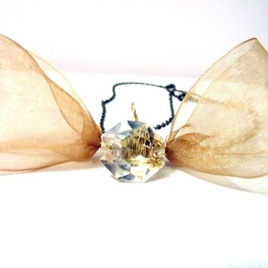 Golden Bow Tie Necklace with crystal - for women and teen girls