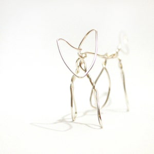 Walking Mini Fox sculpture - silver wire sculpture , ww