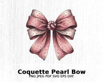 Pink Polka Dot Bow Digital Download, Cute Pink Bow Clipart, Bow Design Print, Instant Download, Scrapbook Decoration, Gift Wrap Art