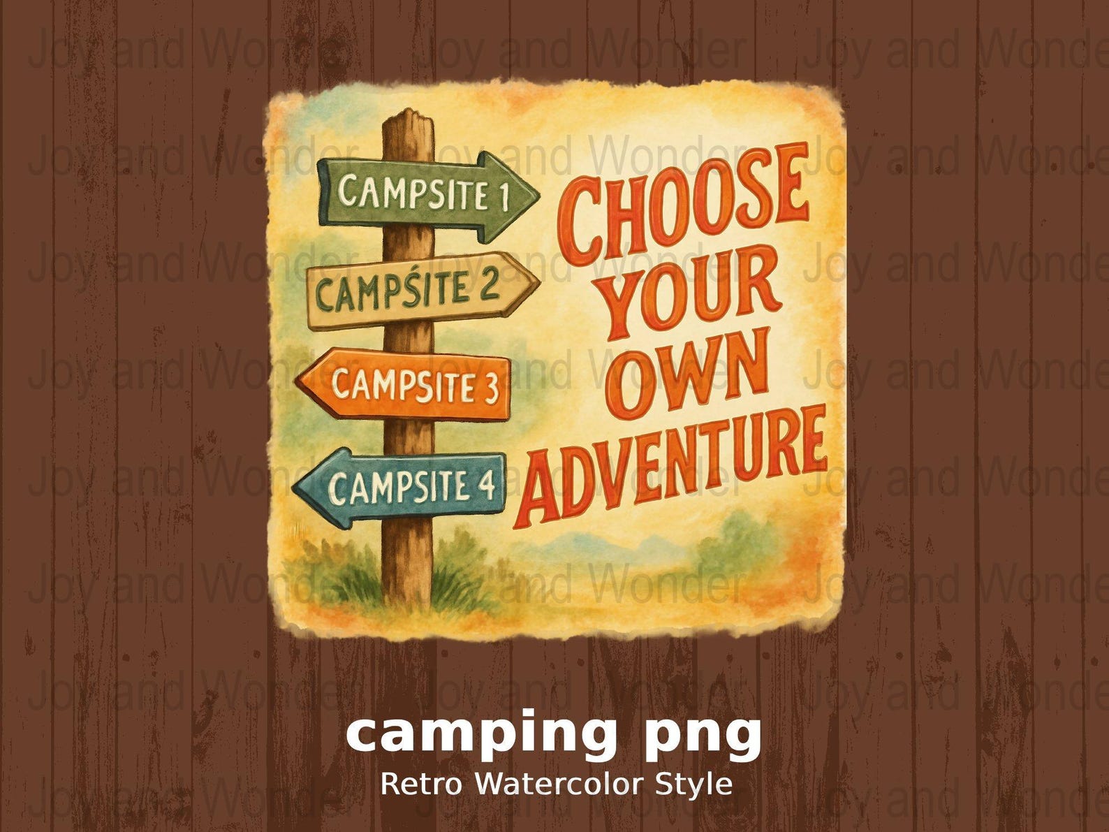 Camping Png, Campsite Adventure Digital Print, Choose Your Own ...