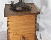 Antique Wooden and Metal Coffee Grinder, Circa 1920s, Early Twentieth Century Coffee Grinder, Wooden Coffee Grinder, ANTQ Coffee Grinder