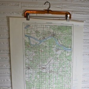 Vintage kaart van New Westminster British Columbia Canada, c1961, vintage Canadese kaart, derde editie kaart van New Westminster Canada