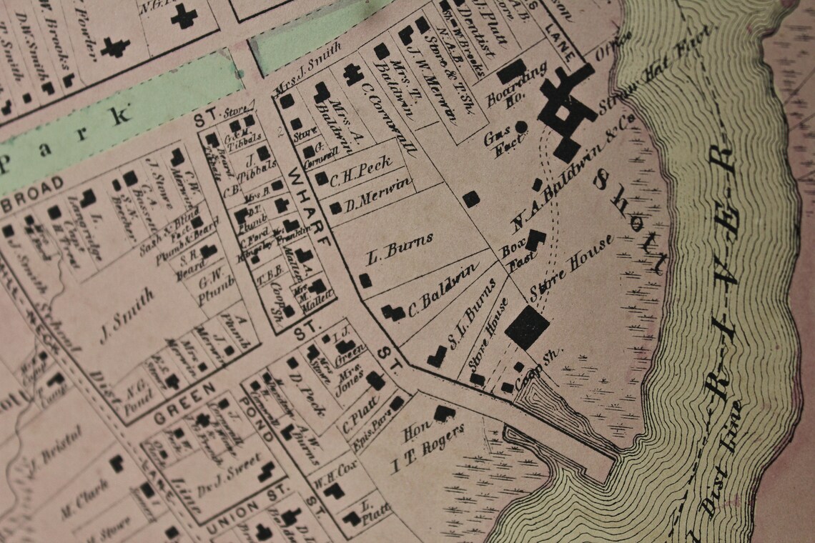 Antique Map of Milford c1870 19th Century Map of Milford Etsy