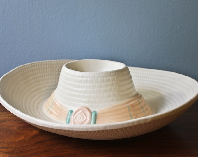 Treasure Craft Sombrero Chip and Dip, Circa 1960s, Mid Century Mexican
