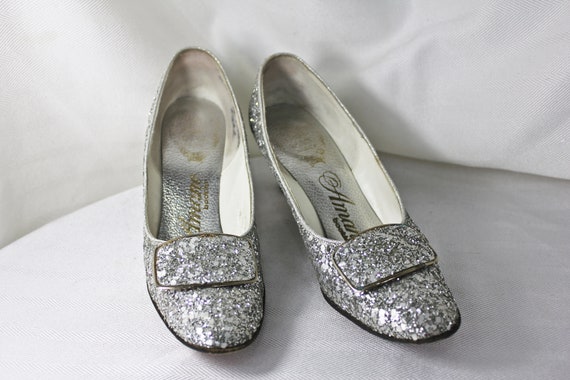 silver vintage heels
