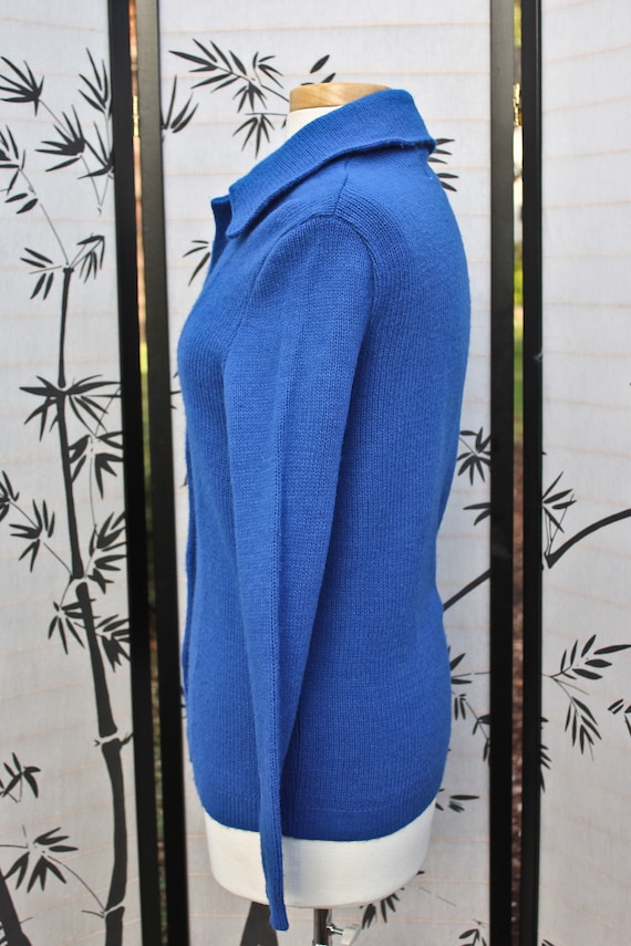 Bright Blue Minnesota Woolen Cardigan Sweater, Ci… - image 2