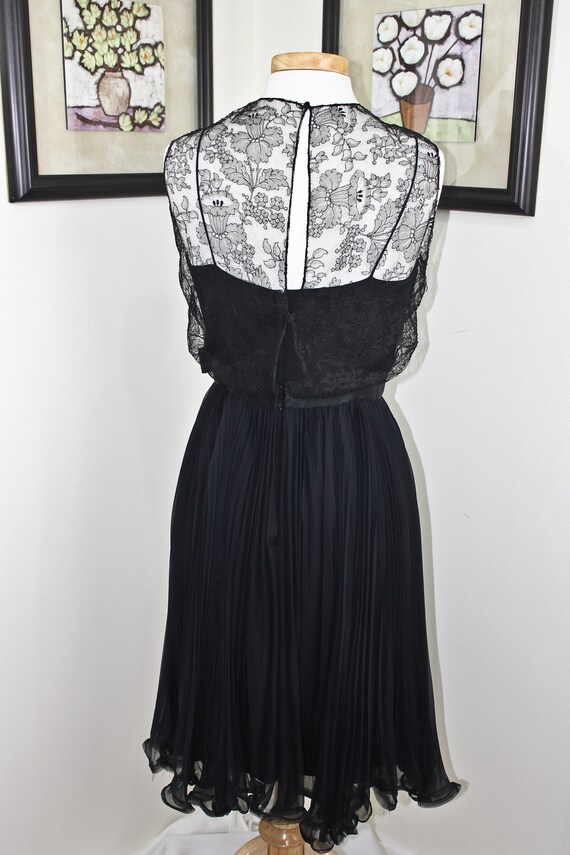 Vintage Black Lace and Pleated Chiffon Neusteters… - image 5