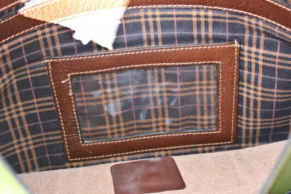 Vintage 1990s Brown Leather Messaeger Bag Made in… - image 3