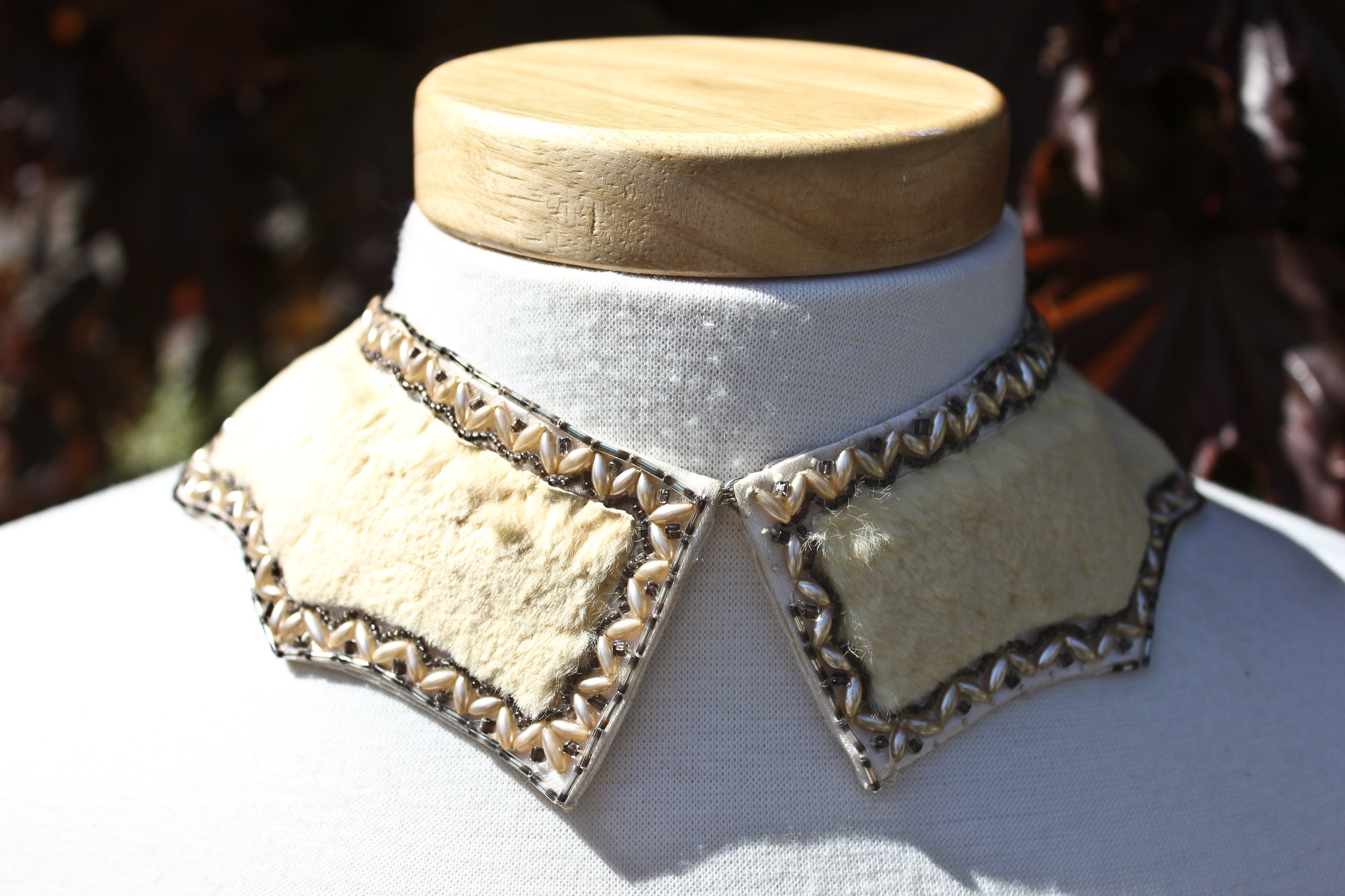 Vintage Faux Pearl Beaded Fur Collar: 1950s Japan Made - Etsy
