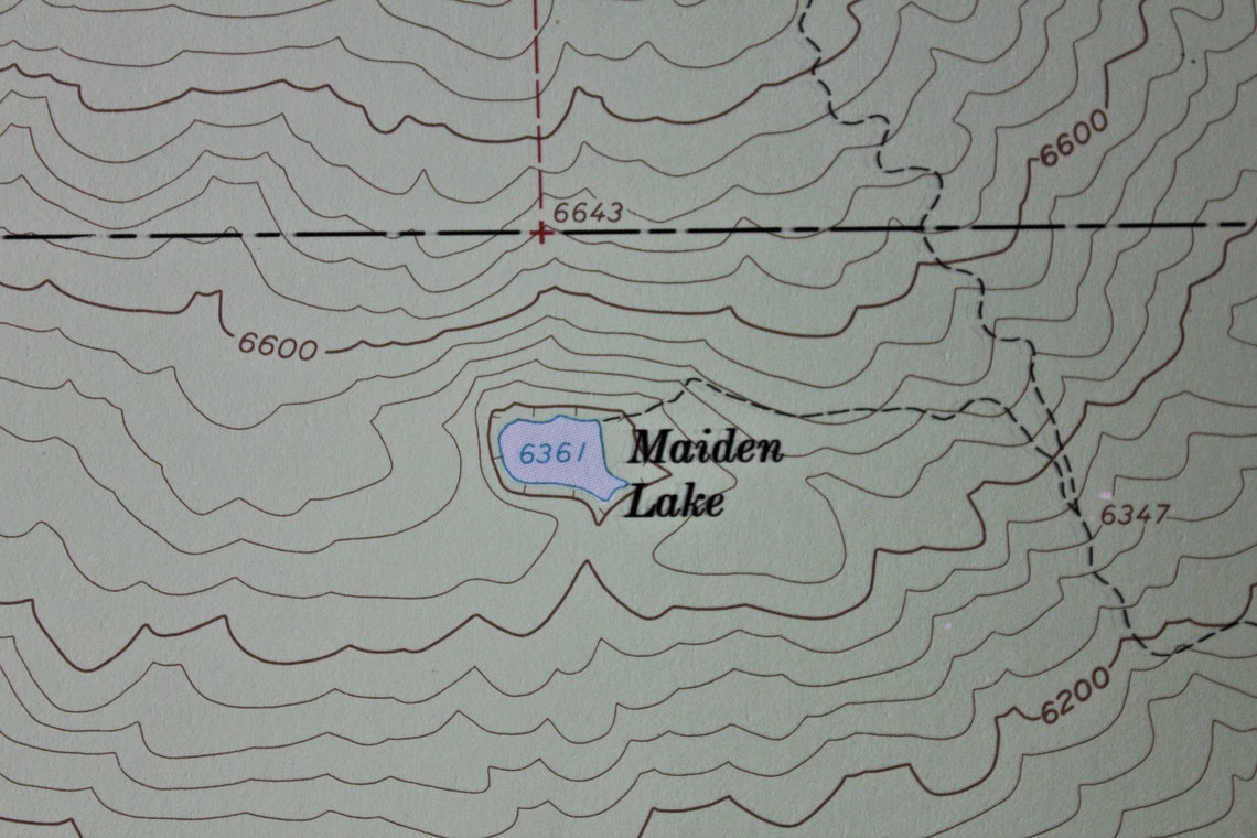 Vintage Department of the Interior Map of Odell Lake Etsy