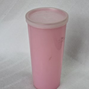 Vintage Pastel Pink 6 Inch Cup With Opaque White Lid, Circa 1955, Fifties Era Pastel Tupperware Cup, Pastel Tupperware