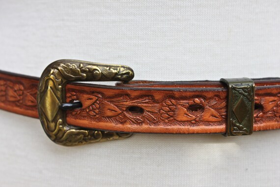 60s 70s vintage leather belt W29〜W34 60s 70s Retro Black Brown Pebbled Leather Belt Silver Gold