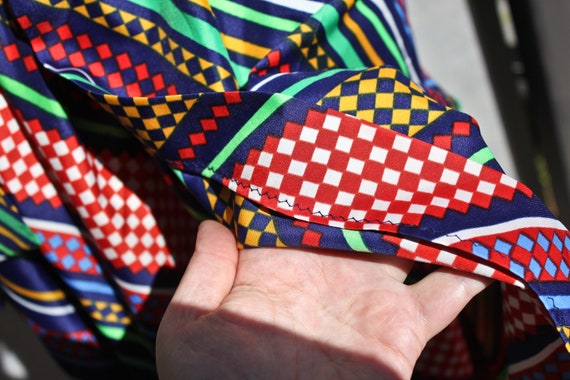 1970s Polyester Wrap Maxi Skirt: Multi-Pattern Co… - image 8