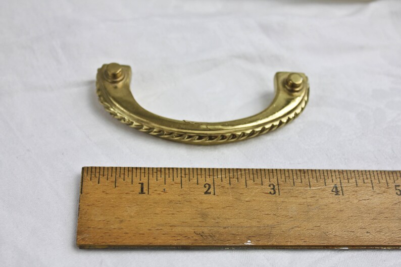 Mid Century Brass Drawer Pulls and Matching Backplates Etsy