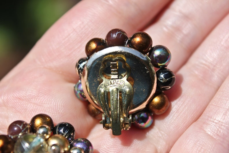 Fifties Cluster Clip on Earrings Made in Japan Circa 1950s Etsy